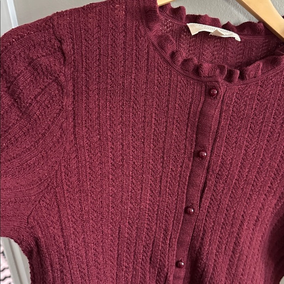 Sezane Louis Cardigan Burgundy - Size M - Picture 3 of 5